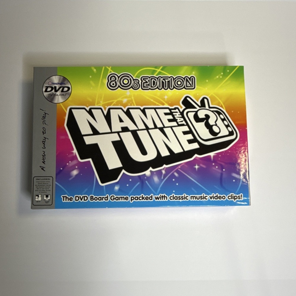 Name That Tune 80s Edition DVD Board Game Music 2 Players Age 8+ New open box.